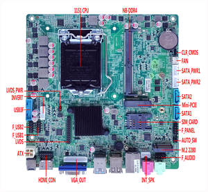 เมนบอร์ด DDR4 Mini ITX 1150 QM1100C Skylake รุ่นที่ 6 Kabylake รุ่นที่ 7 รองรับ CPU พร้อมพอร์ต 1LAN 10USB M.2 4K สำหรับเมนบอร์ด KIOSK - Product Image 1