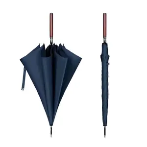 Guarda-chuva de golfe luxuoso com logotipo personalizado, com costelas de fibra, design moderno, diâmetro aberto semiautomático de 120 cm para viagens de adultos