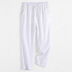 <span class=keywords><strong>Pantaloni</strong></span> in <span class=keywords><strong>Lino</strong></span> da <span class=keywords><strong>Uomo</strong></span>, Cotone Traspirante Estivo, Gamba Dritta, Tinta Unita, Vita Elastica, <span class=keywords><strong>Pantaloni</strong></span> Casual in <span class=keywords><strong>Lino</strong></span> - Product Image 1