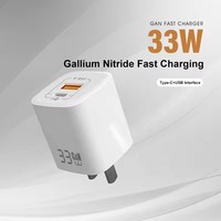 Pengisi Daya Cepat GaN 33W Portabel PD3.0 USB Type-C Adaptor Dinding OVP OTP Kompatibel dengan iPhone 16 16 Pro Adaptor Daya Ponsel