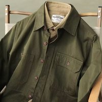 Blouson de printemps décontracté pour homme, style américain, perlé, vintage, à manches longues, coupe ample, robuste, pour la chasse, lavable en machine