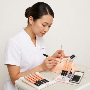 Pince à épiler professionnelle en acier inoxydable en forme de L pour extensions de cils, haute précision, qualité supérieure, vente en gros OEM ODM - Product Image 6