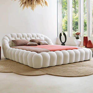 Lit à bulles de style moderne français, blanc, chambre à coucher, designer, mousse haute densité, lit <span class=keywords><strong>king</strong></span> <span class=keywords><strong>size</strong></span>, ensemble de meubles - Product Image 1