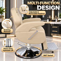 Fauteuil de Barbier Hydraulique Robuste XFMC pour Hommes, en Cuir PU Personnalisé, Mobilier de Salon Moderne, Chaise de Salon à Rotation 360° et Relevable