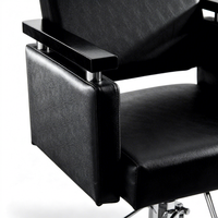 Fauteuils de barbier traditionnels avec pompe hydraulique robuste, repose-pieds réglable, base carrée, durables