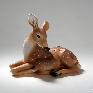 Juego de Figuras de Resina de Madre Cierva y Cachorro en Pose Cariñosa - Product Image 1