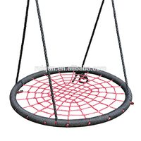 Ensemble de balançoire en toile d'araignée pour enfants de 100 cm de diamètre intérieur/extérieur aire de jeux pour jardin maison-matériau en acier métallique durable