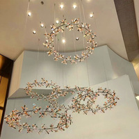 Or K9 Lustre En Cristal De Luxe Moderne Branche Cristal Fleur Lustre Plafonniers Pour Hôtel Villa
