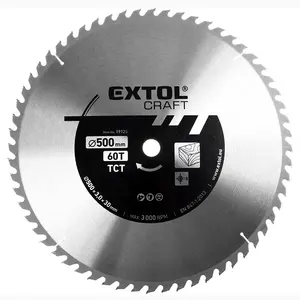 19125 EXTOL Craft 60T TCT Pisau Gergaji dengan Pisau Karbida untuk Memotong Aluminium Memotong Kayu