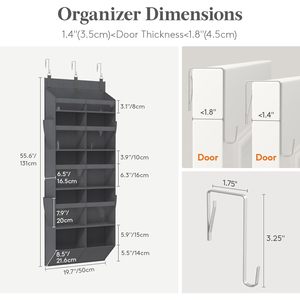 <b>Over</b> <b>The</b> <b>Door</b> Organizer 14 Section Clear Window Hanging Storage With Side Pockets For Toys And Baby Supplies Behind <b>Doors</b> - Product Image 2