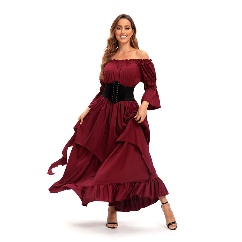 6901 Red Skirt with Belt