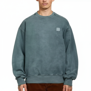 เสื้อสเวตเตอร์ผ้าฝ้าย100% กรดสำหรับผู้ชายเสื้อแนวสตรีทฮิปฮอปไซส์ใหญ่พิเศษซักกรดสำหรับผู้ชายโลโก้ของคุณเอง - Product Image 1