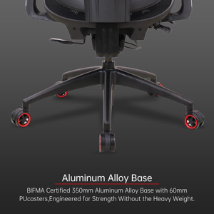 Chaise de bureau ergonomique en maille avec base en alliage d'aluminium, chaise pivotante de direction, chaise de bureau, échantillon gratuit en Israël - Product Image 6