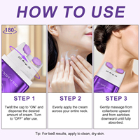 Crème raffermissante pour le cou YECUCE avec 360 °   Crème hydratante liftante au Hexapeptide-8 et à l'acétyl pour le cou, raffermissante et lissante, avec applicateur à rouleaux