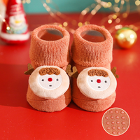 Haute qualité enfants coton enfant en bas âge semelle antidérapante chaussures chaussettes Offre Spéciale bébé nouveau-né hiver chaud thermique noël poignée chaussettes de sol