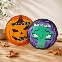 Pochette en Mylar découpée à l'emporte-pièce sur le thème d'Halloween, forme citrouille et sorcière, impression couleur vive, sac d'emballage refermable