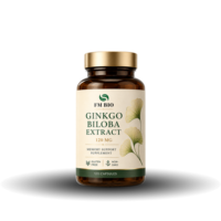 Capsules de Ginkgo Biloba 120 mg, Complément sans gluten et sans OGM, Soutien de la mémoire cérébrale, Marque privée disponible