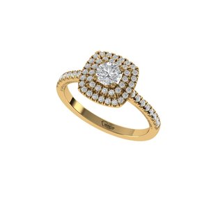 Superbe bague en diamant de laboratoire taille ronde, en argent 925 et or 9, 14 ou 18 carats, pour femme, idéale comme bague de fiançailles - Product Image 4