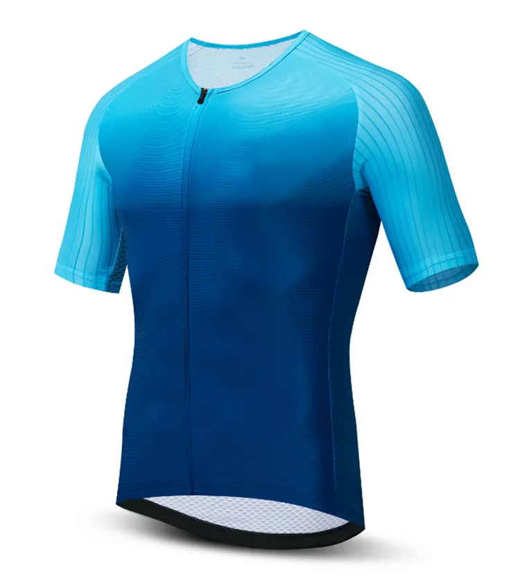 Aero Coolmax-Jersey de Ciclismo de cuello bajo para hombre, conjunto de pantalones cortos con pechera, ropa de ciclismo personalizada