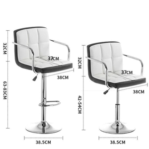 Chaise de comptoir réglable en hauteur avec dossier pour usage domestique, tabouret de bar, chaise de réception, tabouret de bar simple, tabouret haut - Product Image 6