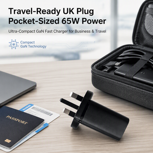 65W GAN เครื่องชาร์จเร็ว 3 พอร์ต USB C USB A PD 3.0 PPS QC 3.0 SCP AFC UK ปลั๊ก 100-240V สากลสำหรับแล็ปท็อปโทรศัพท์แท็บเล็ตพาวเวอร์แบงค์ - Product Image 4