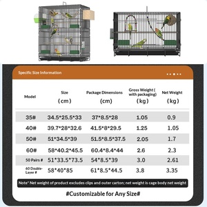 <span class=keywords><strong>Cage</strong></span> à oiseaux de luxe à double couche en métal, grande taille, écologique, multi-niveaux, pour perroquets, avec cadre robuste, pour l'élevage de perruches et d'animaux domestiques - Offre Spéciale - Product Image 3