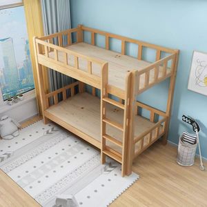 Direct de l'usine lits superposés bon marché de style simple pour <span class=keywords><strong>chambre</strong></span> <span class=keywords><strong>à</strong></span> <span class=keywords><strong>coucher</strong></span> salon école hôtel en bois de chêne massif lits superposés pour enfants adultes - Product Image 2