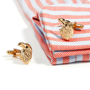 メンズカフスボタンギフトセット　売れ筋高級ゴールドブロンズメンズシャツカフスボタン　ブラックダイヤモンドイーグルヘッドデザイン - Product Image 3