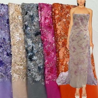 Tissu en dentelle sergé brodé de paillettes et perles de luxe, prix de gros OEM, pour mariages, accessoires pour filles, couleur personnalisée