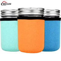 Manchons isolants en néoprène pour bocaux Mason, 8 oz, à large ouverture, avec logo personnalisé, pour protéger et rafraîchir les verres
