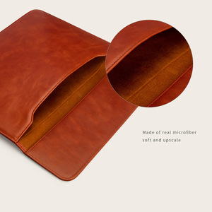 Quảng Đông Da Chính Hãng 13/14/15 Inch Máy Tính Xách Tay Tay Áo Trường Hợp Slim Messenger Người Đàn Ông Kinh Doanh Da Máy Tính Pouch Phong Bì Túi - Product Image 6