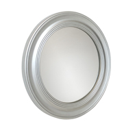 Miroir rond en métal MDF élégant, design Art Déco, finition or brossé, décoration murale pour entrée, salon, salle à manger