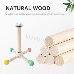 Bolas giratorias Estación de loros Stick Band Bearing Madera Pájaro Percha Juguete Fácil de instalar Soporte interactivo para loros Periquitos - Product Image 3