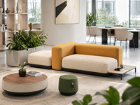 Banc ottoman modulaire en tissu pour bureau, idéal pour les zones de réception et les salles d'attente commerciales