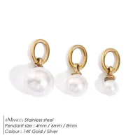 eManco Dropshipping – Lot de 3 breloques DIY en perles de culture d'eau douce avec anneaux de jonction en acier inoxydable pour colliers et boucles d'oreilles pour femmes