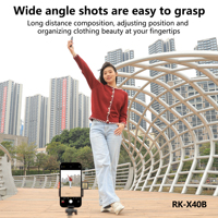 Écran de moniteur magnétique RK-X40B en plastique ABS pour téléphone, idéal pour le vlogging, les selfies et les diffusions en direct sur YouTube et TikTok