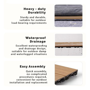 Piastrelle Quadrate Incastrabili in WPC, Granito, Marmo e Calcare, Impermeabili ed Ecologiche, <span class=keywords><strong>per</strong></span> Pavimenti Moderni da Giardino <span class=keywords><strong>Esterno</strong></span> - Product Image 3