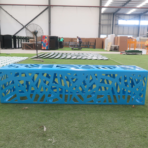 Asientos de diseño de fábrica con <span class=keywords><strong>bancos</strong></span> huecos recortados Banco de acero fuerte azul entero Gran descuento <span class=keywords><strong>Bancos</strong></span> de <span class=keywords><strong>venta</strong></span> modernos Asiento de parque para personas - Product Image 3