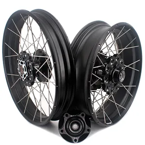 Wholesale wheels 1 12-VMX 2.5*19"/4.25*17" Motorcycle Spoked Tubeless Wheels Racing Rims Fit HONDA CB500X 2019-2021 Black Hub Black Rim