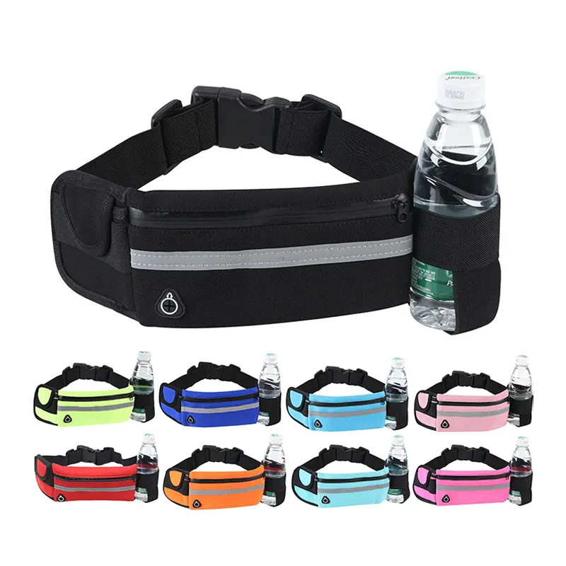 Women men outdoor sports waterproof fanny pack water bottle holder running belts pouch waist bags