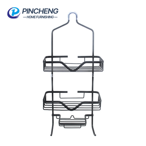 Étagère de Douche Suspendue à 3 Niveaux en Aluminium Antirouille, Design Noir, Organisateur de Salle de Bain, Étagère de Rangement pour l'Intérieur de la Douche - Product Image 1