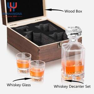 25 oz Lead-Free Transparent Glass Square Whiskey Decanter Set Custom Whisky Engraved Wooden <b>Box</b> for Liquor Bourbon - Product Image 4