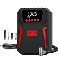 Gonfleur de pneus portable sans fil 12V en plastique avec manomètre numérique, gonflage rapide, lumière d'urgence et fonction SOS pour pneus de voiture