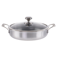 Ensemble de casseroles et poêles antiadhésives en acier inoxydable tri-couches de haute qualité, compatibles lave-vaisselle, à motif nid d'abeille