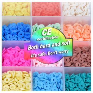 Kit de perles en argile polymère de haute qualité pour enfants, perles plates rondes multicolores en argile polymère pour la fabrication de bijoux - Product Image 4