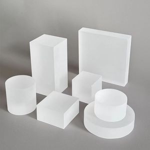 Transparent Thickened <b>Acrylic</b> Board Frosted Transparent Board Light Guide Plate Round Rod Cylindrical Sandblasted <b>Block</b> - Product Image 1
