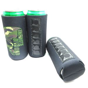 Printed Waterproof Slim Stubbie Holder 12 oz Solid Color Neoprene Can Magnet Stubby Cooler Beer Coozies with 6pcs Magnets - Product Image 3