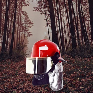 Casque de pompier jaune de type V avec protection de nuque argentée, suspension à 6 points sans fentes - Product Image 4