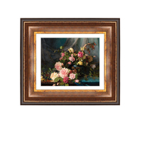 Cadre en bois pour toile 16x16, 16x24, 20x24, 24x24, moulure en bois pour cadre photo, noyer avec dorure, design populaire G12172