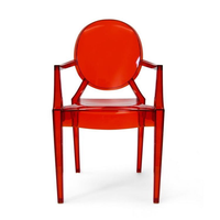 Vente en gros de chaise acrylique fantôme en résine transparente, chaise fantôme en cristal pour dressing, restaurant, hôtel, chaise de salle à manger en cristal pour mariage